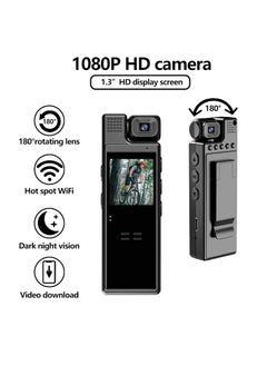 CAMLEIGH CAMLEIGH Body Cam for Sports Personal Security Police Law Enforcement HD1080P Wearable Mini Body Camera Video Camera 180 Rotating Lens Motion Detection Night Auxiliary Lights 6HR Battery  - Image 4