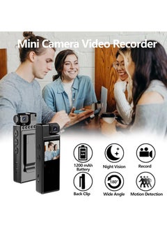 CAMLEIGH CAMLEIGH Body Cam for Sports Personal Security Police Law Enforcement HD1080P Wearable Mini Body Camera Video Camera 180 Rotating Lens Motion Detection Night Auxiliary Lights 6HR Battery  - Image 3