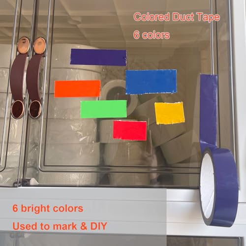 AMOGATO Colored Duct Tape - 1 Inch x 10 Yards per Rolls,Multi-Color Duct Tapes, Rainbow Colored Duct Tape Great for DIY Art Home School Office Assorted Colors - Image 2