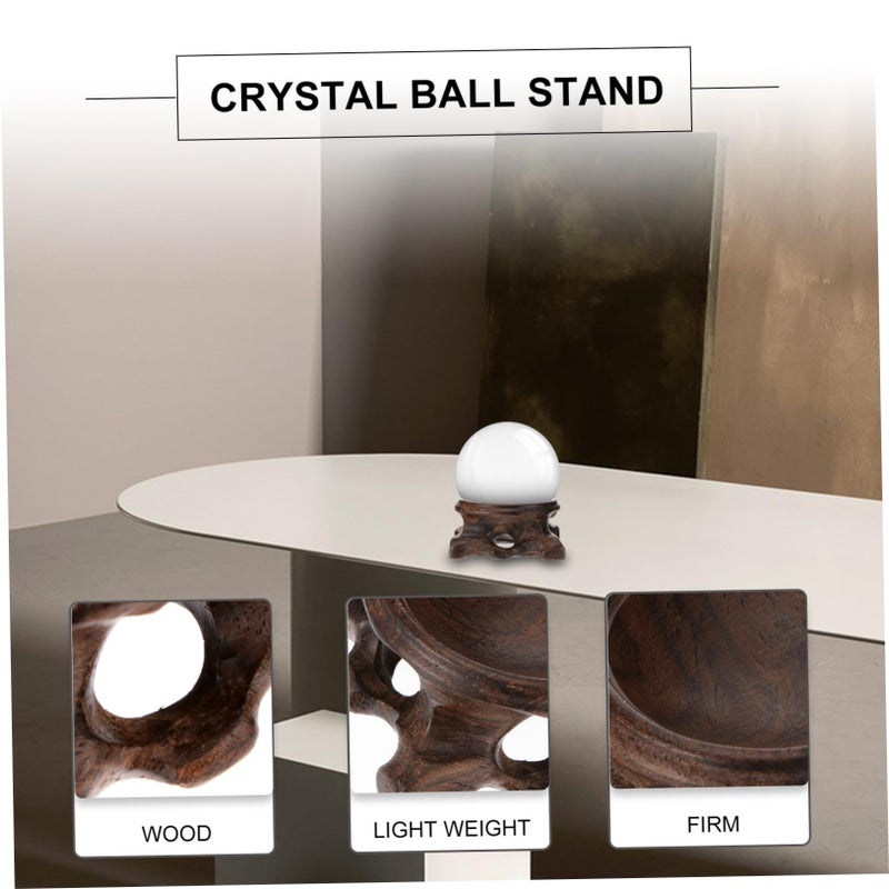 Wooden Crystal Ball Display Stand With LED Light For Home Decor Festival Party - Image 3
