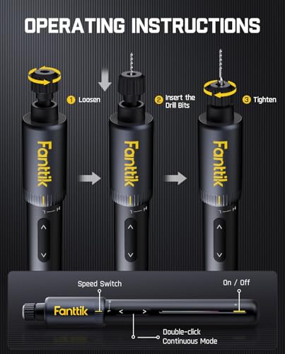 Fanttik K2 Nano Power Drill, Mini Precision Drill, Hand Drill, 20 Drill Bits, 800mAh Rechargeable, Tool Kit for DIY Projects, Shells, Plastic, Jewelry, PCB, Aluminum Plate - Image 4