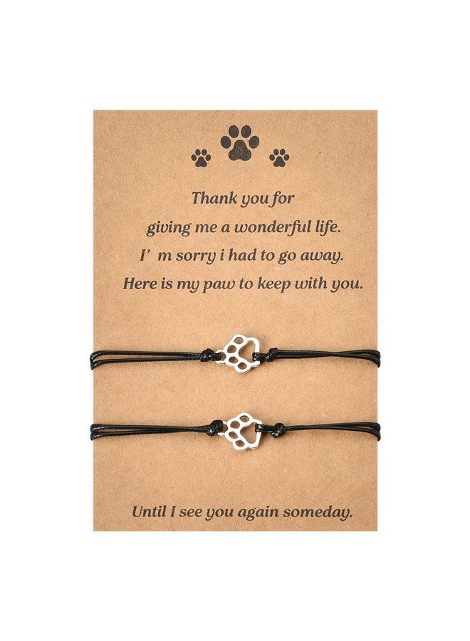 MXXGMYJ Memorial Gifts Bracelet for Pet Loss of Dog Sympathy Gift Paw Print Friendship Bracelets for 2 Remembrance Gifts for Cat Passing Away Gifts for Cat Lovers Bereavement Gifts for Dog Lover Memory Gifts  - Image 1