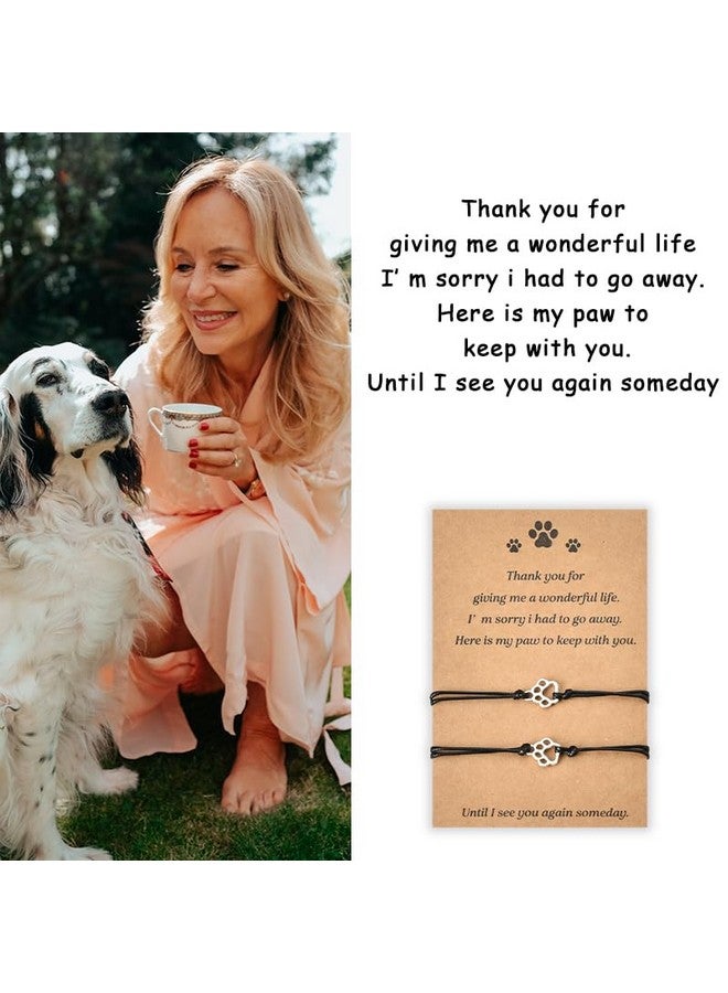 MXXGMYJ Memorial Gifts Bracelet for Pet Loss of Dog Sympathy Gift Paw Print Friendship Bracelets for 2 Remembrance Gifts for Cat Passing Away Gifts for Cat Lovers Bereavement Gifts for Dog Lover Memory Gifts  - Image 3