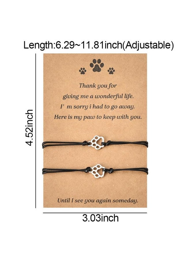 MXXGMYJ Memorial Gifts Bracelet for Pet Loss of Dog Sympathy Gift Paw Print Friendship Bracelets for 2 Remembrance Gifts for Cat Passing Away Gifts for Cat Lovers Bereavement Gifts for Dog Lover Memory Gifts  - Image 2