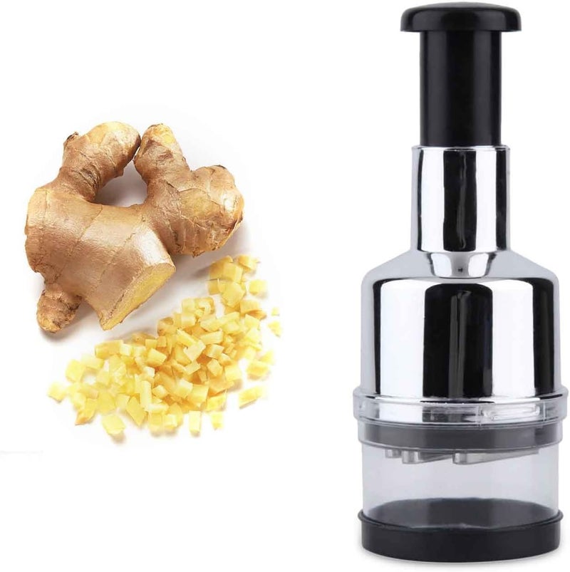 comfrt Garlic Mincer, Ginger Garlic Choppe, Manual Garlic Press with Garlic Peeler and Stainless Steel Blades,Easy to Clean Garlic Chopper Mini Kitchen Gadget - Image 4