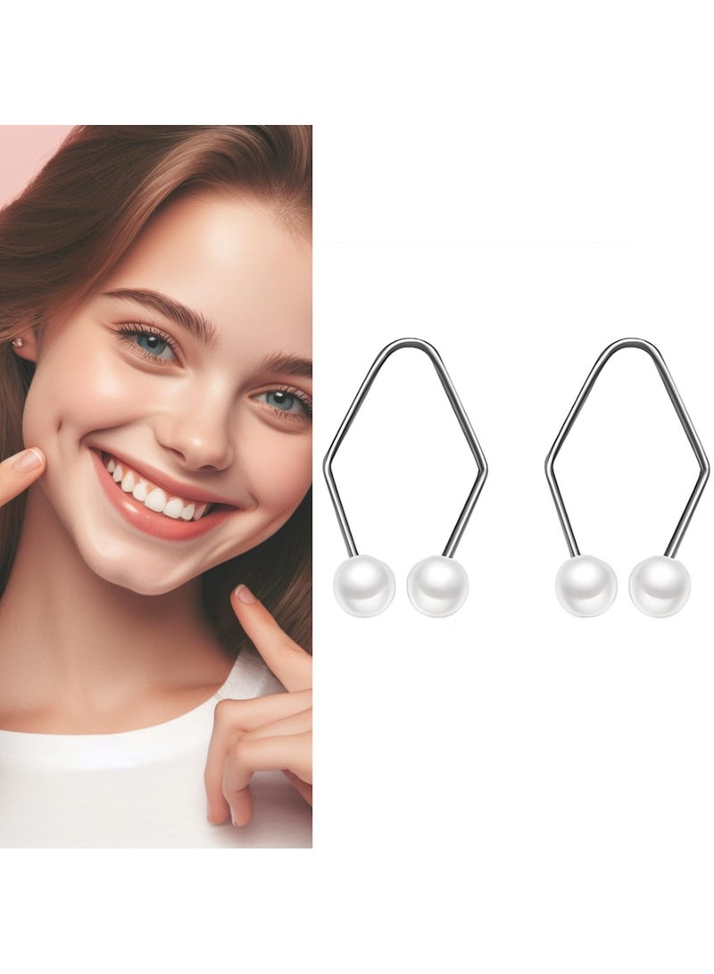 إسكدنيا سيوسي 2 قطعة صانعي الغمازات، مدرب الغمازات للوجه، صانع الغمازات للخدود، تمارين الابتسامة، صانعي الابتسامة، تطوير غمازات طبيعية، سهل الارتداء، سهل الاستخدام - Image 1