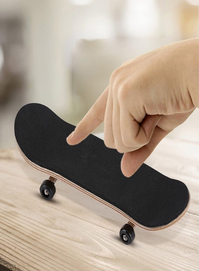 Milltrip Wooden Finger Skateboards, 1Pc Maple Wooden Alloy Fingerboard Finger Skateboards with Box Reduce Pressure Gifts (Black) - Image 3