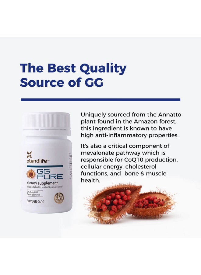 xtendlife - Gg Pure For Cardio Health And Healthy Aging Contains Gg To Help Prevent Statins From Lowering Coq10 30 Vege Capsules (1 Month Supply) - Image 1
