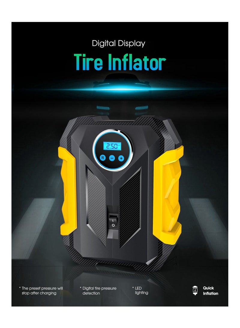 Generic (digital display)Portable Automobile Air Compressor Digital Tire Inflation Pump LED Lamp Tire Compression Pump Compressor For Car Motorcy  - Image 3