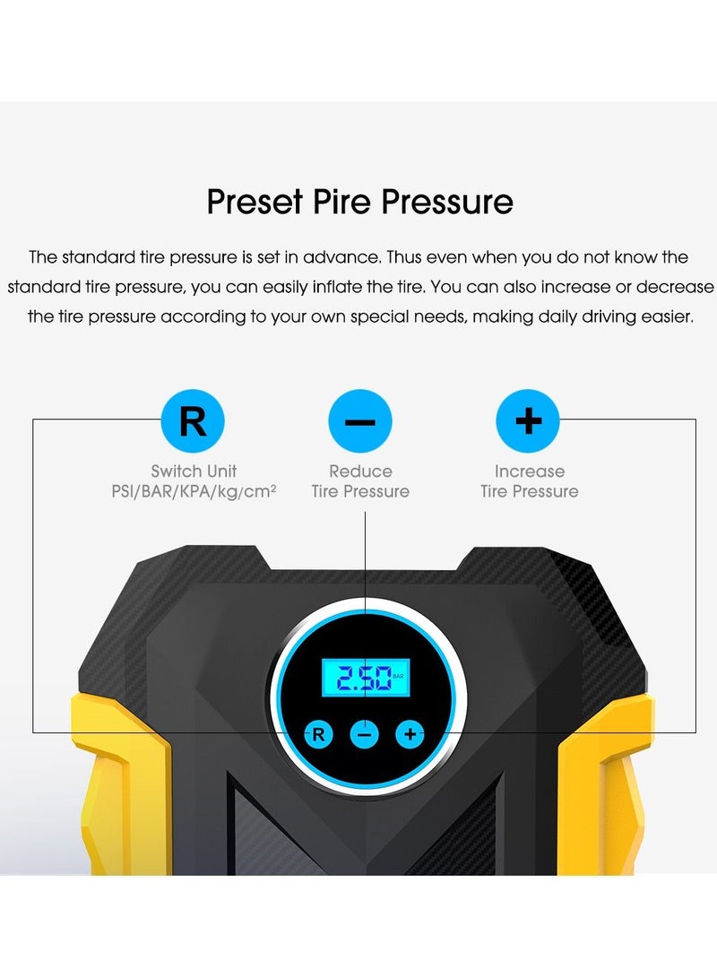 Generic (digital display)Portable Automobile Air Compressor Digital Tire Inflation Pump LED Lamp Tire Compression Pump Compressor For Car Motorcy  - Image 5
