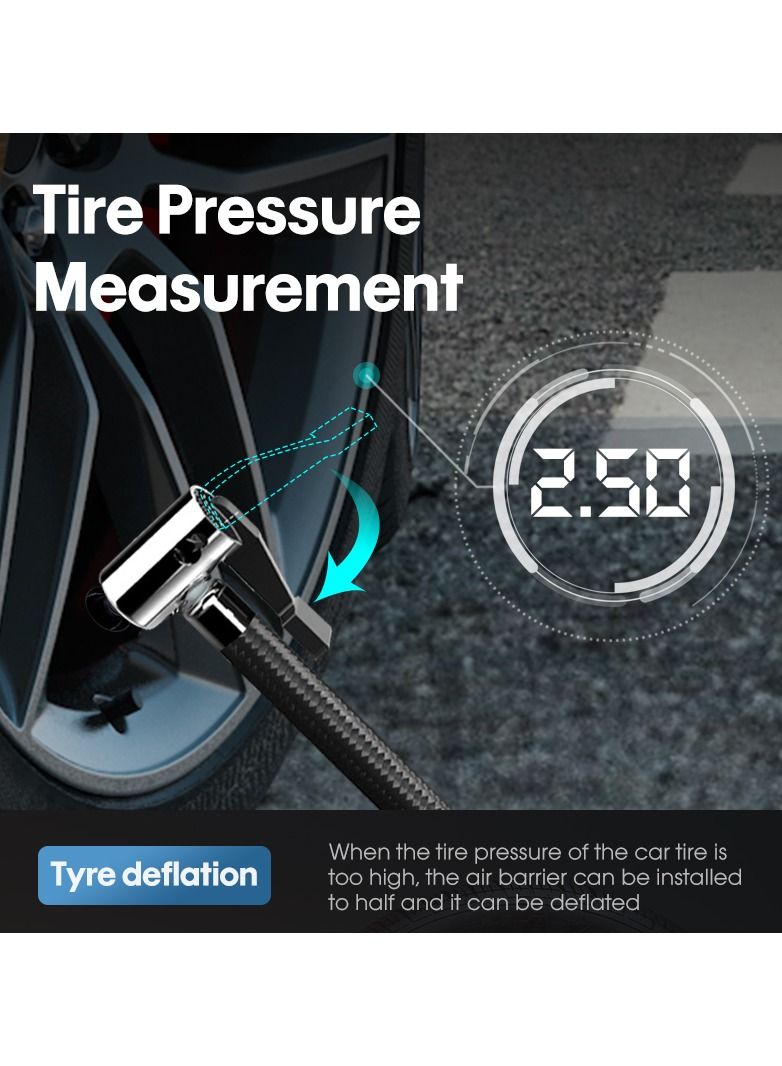 Generic (digital display)Portable Automobile Air Compressor Digital Tire Inflation Pump LED Lamp Tire Compression Pump Compressor For Car Motorcy  - Image 2