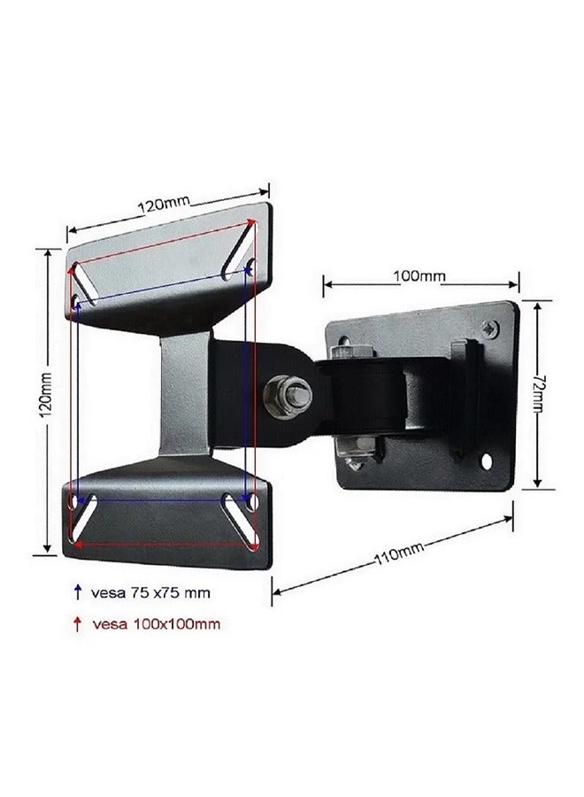 سكيل تك حامل تلفزيون دوار على الحائط SH 10P مع ذراع E53 للشاشات من 10 إلى 26 بوصة، VESA 100x100، عرض الحائط 100 مم، أقصى حمولة 10 كجم - أسود - Image 2