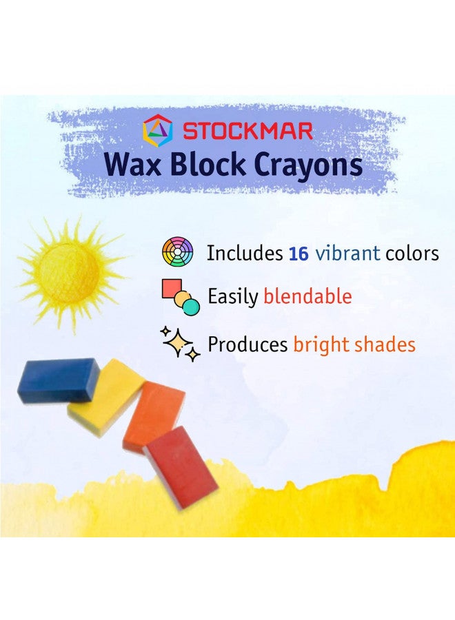 Stockmar 204884266 16 Blocks Waterproof Beeswax Paint Blocks in Tin Box - Image 3