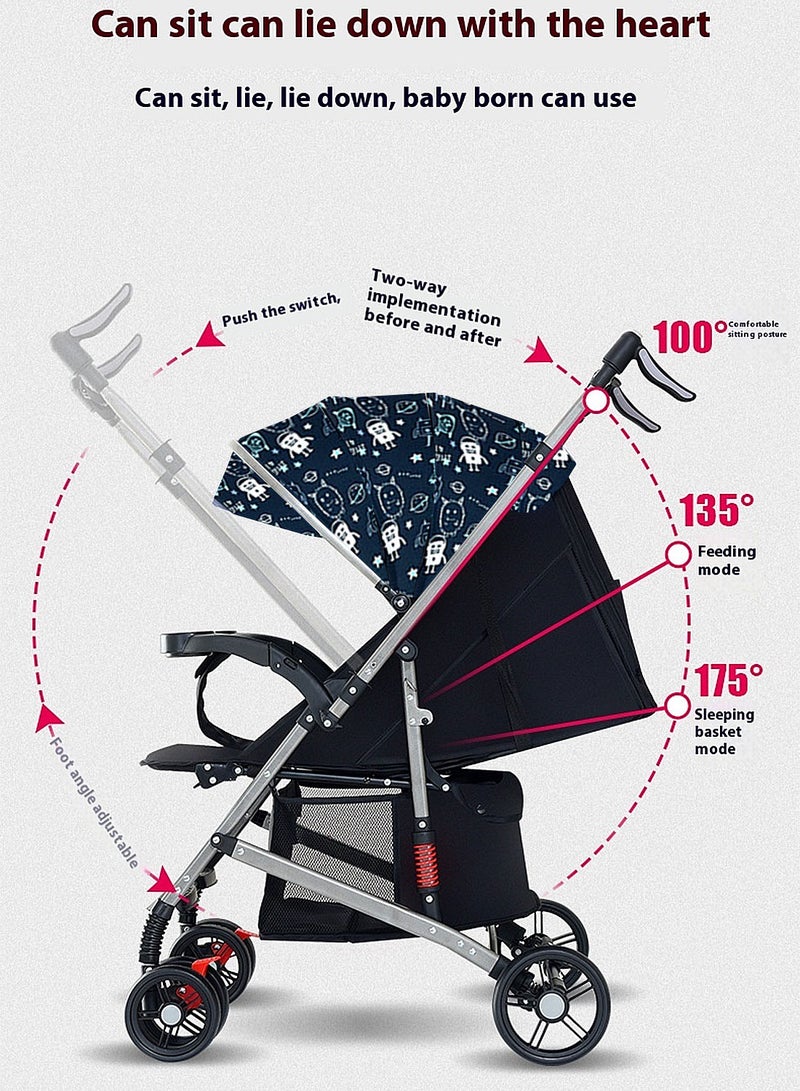 MaBaby Baby Stroller, Two-Way Trolley, Ultra Lightweight And Portable Pushchair With Shock-Absorbing Function - Image 3