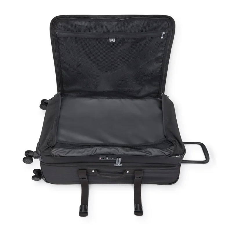 kipling Spontaneous L Female Large 4-Wheeled Water-Resistant Suitcase - Black Noir