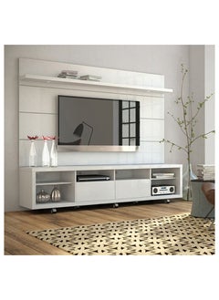 AtoZ Furniture Cabrini TV Stand and Floating Wall TV Panel in White Color 