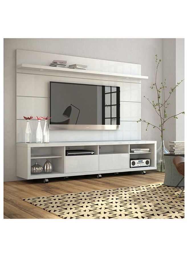 AtoZ Furniture Cabrini TV Stand and Floating Wall TV Panel in White Color 