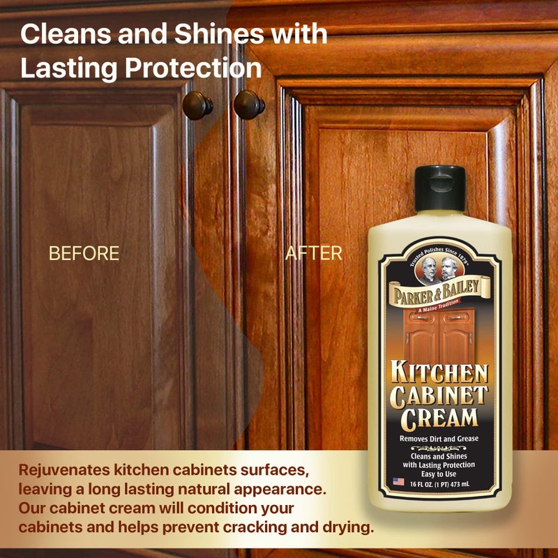 Parker Bailey PARKER & BAILEY KITCHEN CABINET CREAM - Multisurface Wood Cleaner And Polish Furniture Quick Shine Restorer Protector Surface, House Cleaning Supplies Home Improvement 8oz - Image 5