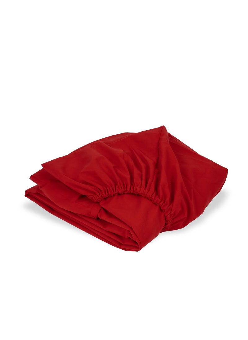 Home of linens - Fitted Sheet Red 200x200 - Image 1