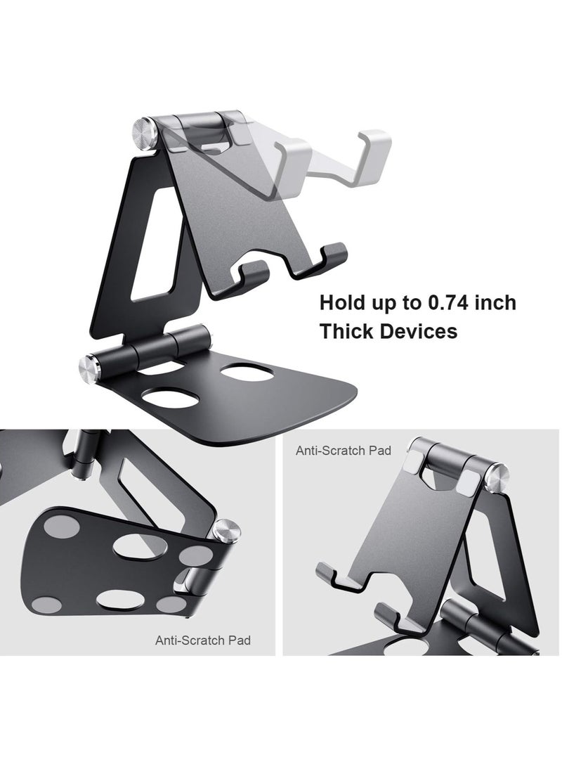 DUSALA Adjustable Cell Phone Stand, Fully Foldable, Compatible with All Smartphone, iPhone Samsung Huawei ETC Phone Stand Holder Cradle Dock for Desk Home Office Travel - Image 3