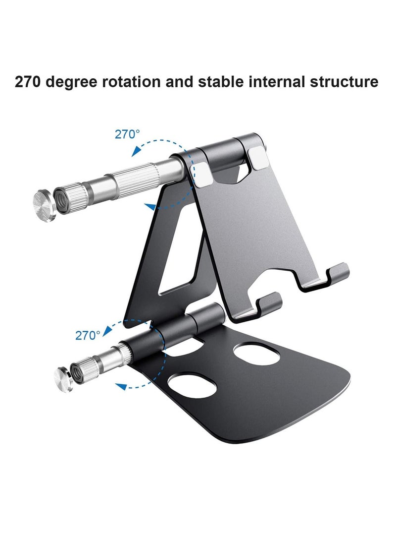 DUSALA Adjustable Cell Phone Stand, Fully Foldable, Compatible with All Smartphone, iPhone Samsung Huawei ETC Phone Stand Holder Cradle Dock for Desk Home Office Travel - Image 2
