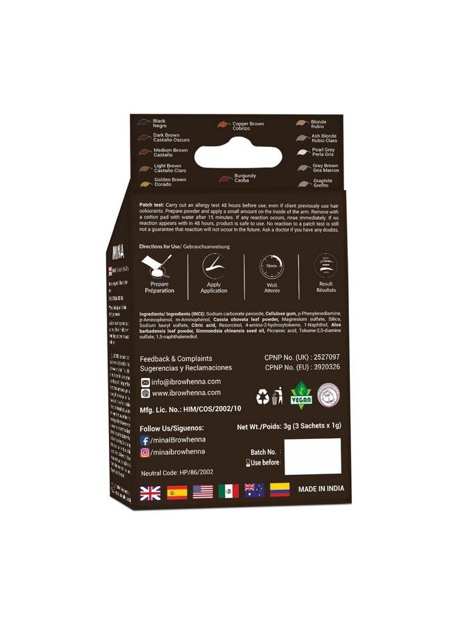 MinaiBrow Tint Kit Dark Brow | Natural Spot Coloring Brow Tinting Powder with Stain remover, Softly Removes Color from Skin - Smudge Proof Tint - Image 3