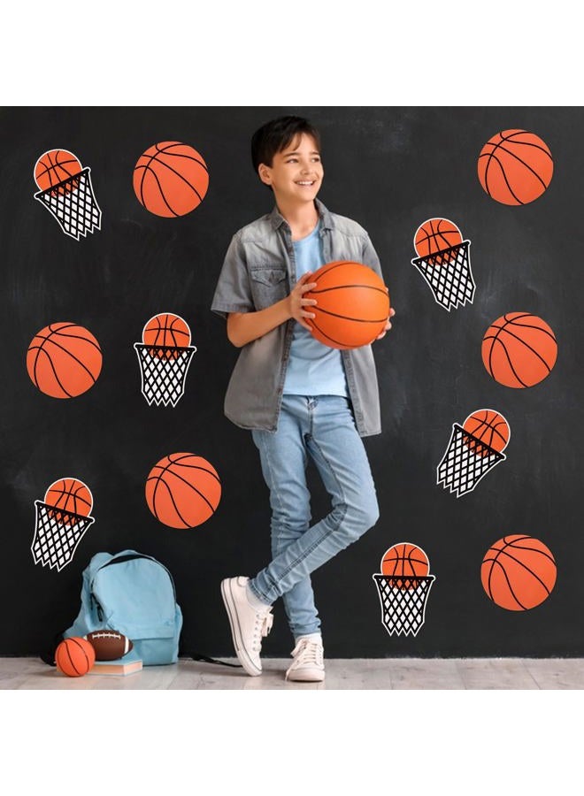 FOBSME 80 Pcs Basketball and Basketball Net Cutouts Paper Basketballs Die-Cuts Basketballs Theme Bulletin Board Cutouts with Glue Points for Sport Theme Birthday Party Classroom Wall Decorations - Image 5