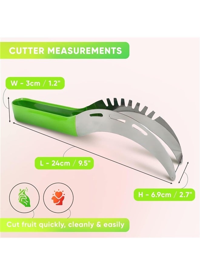 Generic Stainless Watermelon Slicer Cutter Tool - Easy Slicer Watermelon and Pineapple Cutter Slicer Stainless Steel Vegetable Cutter  - Image 2