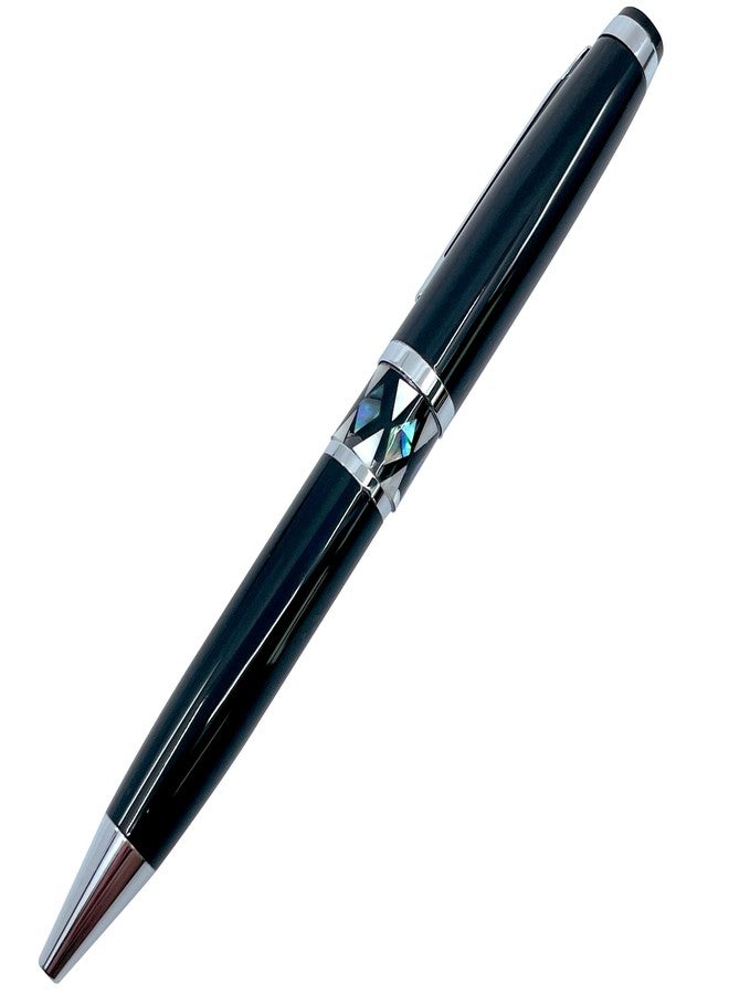 Nacreh Inlay Mother of Pearl Design Handmade Ballpoint Pen Retractable Executive Gift Deluxe Rollerball Point Black Ink (Mother of Pearl) - Image 3