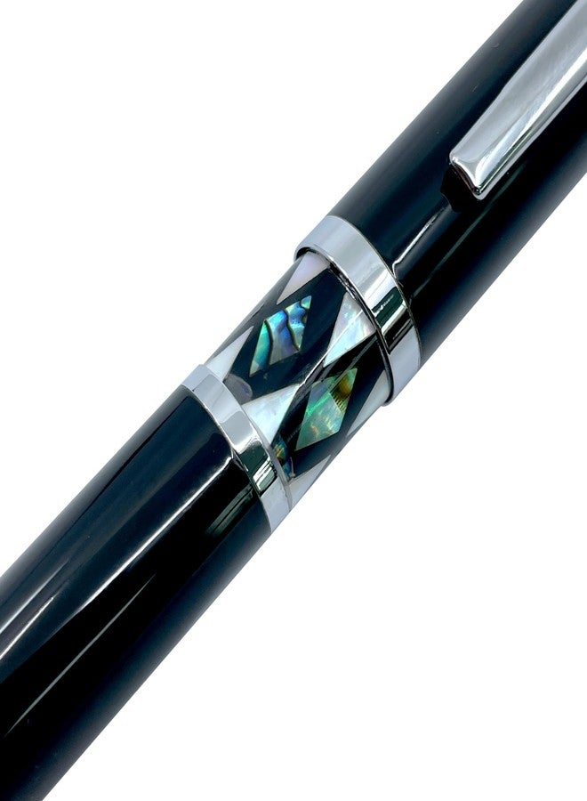 Nacreh Inlay Mother of Pearl Design Handmade Ballpoint Pen Retractable Executive Gift Deluxe Rollerball Point Black Ink (Mother of Pearl) - Image 2