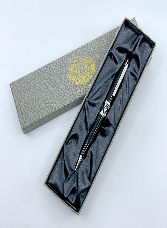 Nacreh Inlay Mother of Pearl Design Handmade Ballpoint Pen Retractable Executive Gift Deluxe Rollerball Point Black Ink (Mother of Pearl) - Image 5