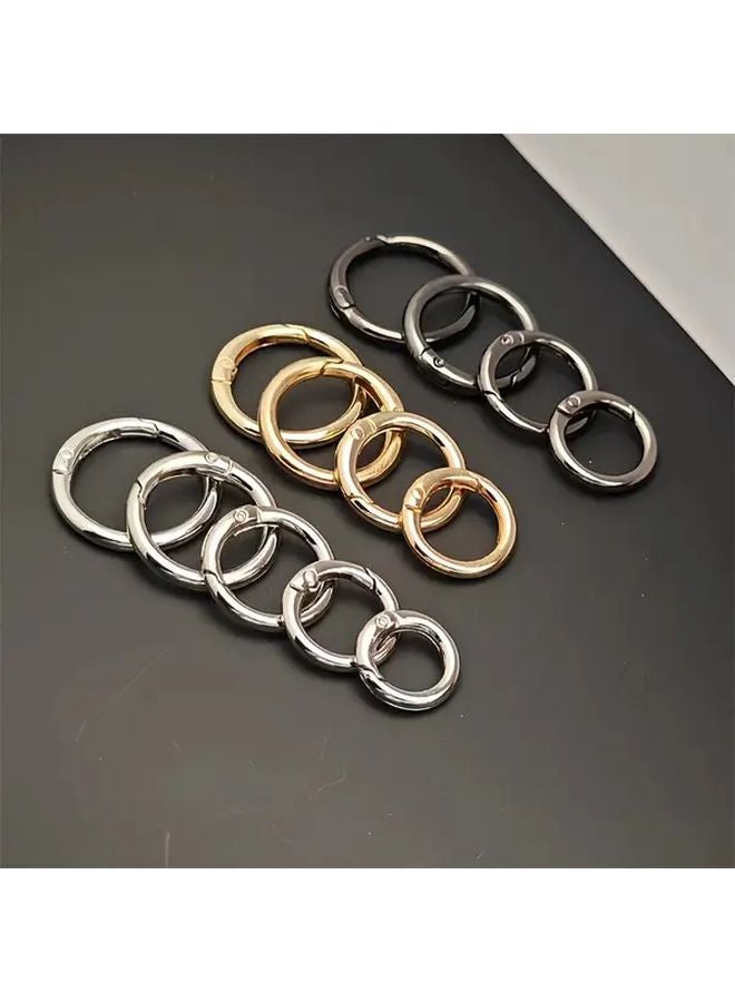 Golden Spring O Rings And Snap Hooks 10pcs Zinc Alloy Keychain For Wallets Handbags Belt DIY - Image 2