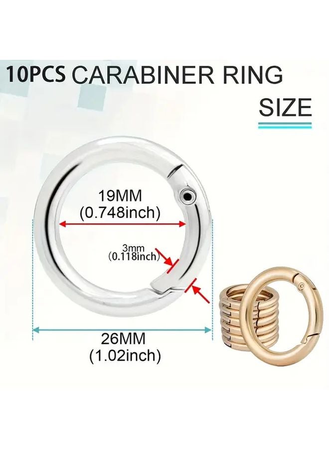 Golden Spring O Rings And Snap Hooks 10pcs Zinc Alloy Keychain For Wallets Handbags Belt DIY - Image 1