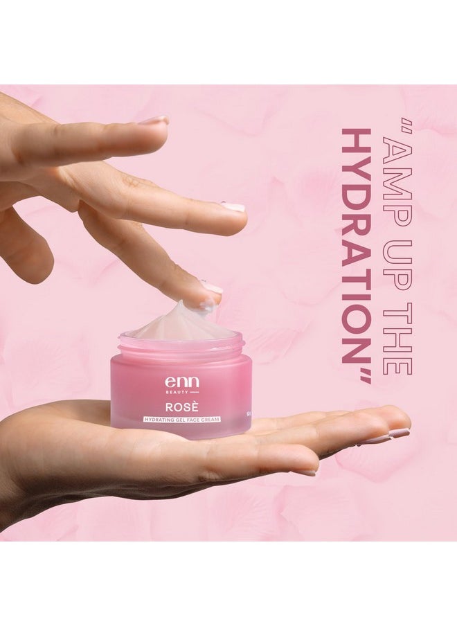 ENN - Rose Ultra Light Hydrating Gel Face Cream Moisturizer For Soft & Glowing Skin With Rose Oil, Aloe Vera Gel & Hyaluronic Acid Moisturizer For Daily Skin Brightening For All Skin Types, 50Gm - Image 1
