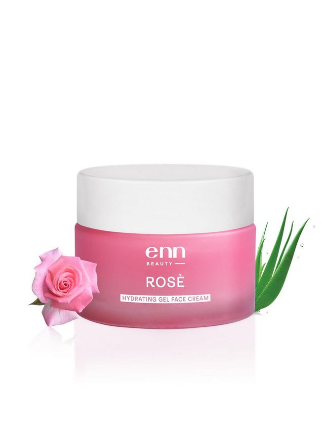 ENN - Rose Ultra Light Hydrating Gel Face Cream Moisturizer For Soft & Glowing Skin With Rose Oil, Aloe Vera Gel & Hyaluronic Acid Moisturizer For Daily Skin Brightening For All Skin Types, 50Gm - Image 1