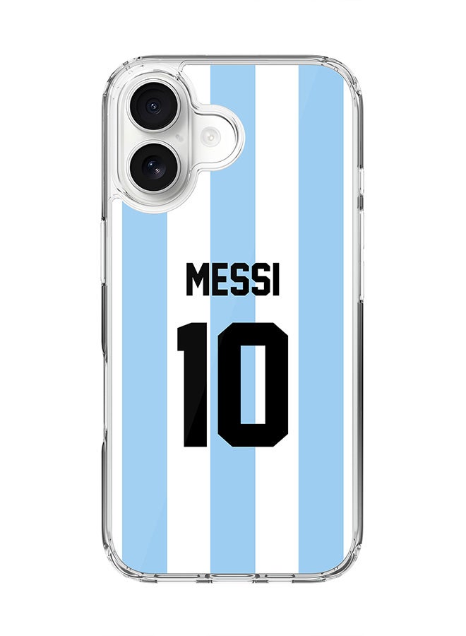 Stylizedd Classic Clear MagSafe Case for iPhone 17 , Hybrid Soft Case Flexible Edges Anti Drop TPU PC Gel Thin Transparent Cover [ Designed for iPhone 17 ] - Football Team - Argentina, Player Name - Messi - Image 1