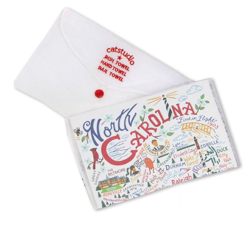 Catstudio Catstudio North Carolina Dish Towel - U.S. State Souvenir Kitchen and Hand Towel with Original Artwork - Perfect Tea Towel for North Carolina Lovers  Travel Souvenir  - Image 2
