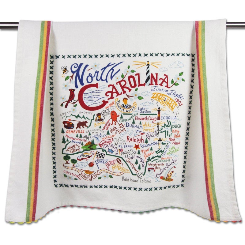 Catstudio Catstudio North Carolina Dish Towel - U.S. State Souvenir Kitchen and Hand Towel with Original Artwork - Perfect Tea Towel for North Carolina Lovers  Travel Souvenir  - Image 1