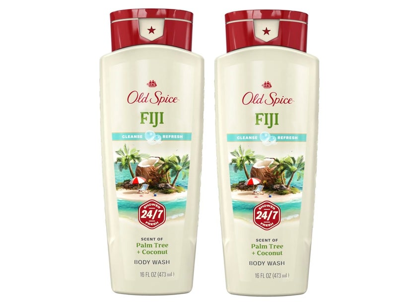 Old Spice Fresher Collection Men's Body Wash, Fiji, 16 Ounce (Pack of 2) - Image 1