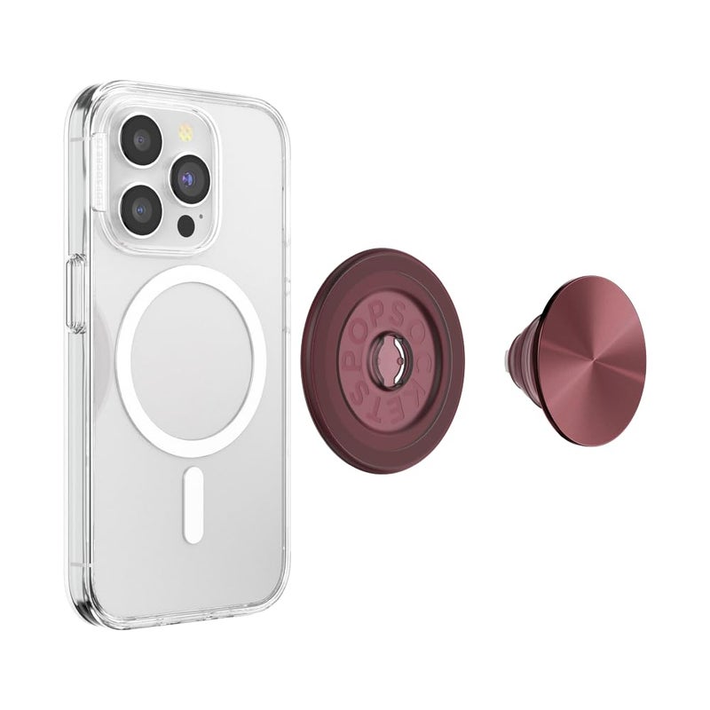 PopSockets Phone Grip for MagSafe, Magnetic Holder, Phone Stand, Red - Alum Radial Oxblood - Image 4