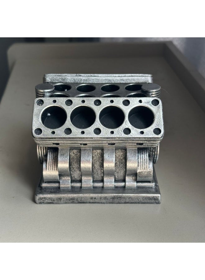 general V8 Engine Model Pen Pencil Holder - Creative Desk Organizer for Home Office| Resin Desktop Stationery Storage with Compartments | Gift for Car Enthusiasts, Mechanics, and Engineers - Image 3