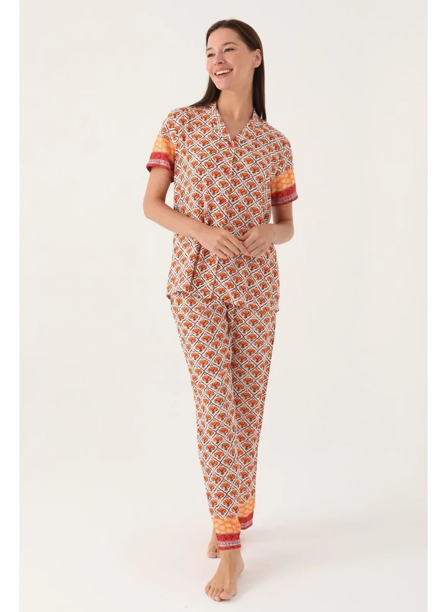 بيير كاردان Buttoned Front Summer Shirt Pajama Set