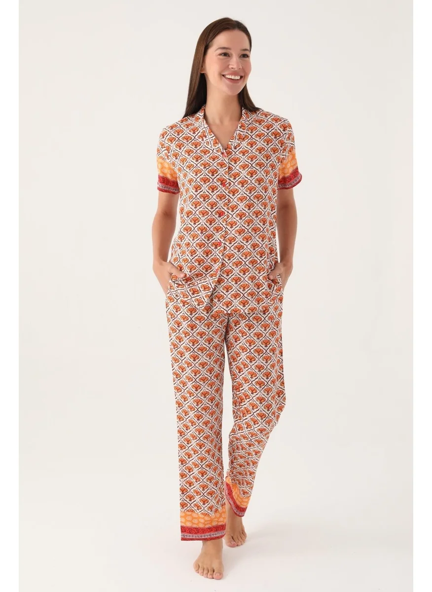 بيير كاردان Buttoned Front Summer Shirt Pajama Set