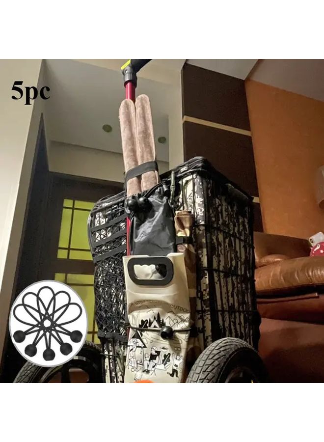 5 قطع أسود أربطة الشد الثقيلة والأربطة المطاطية لخيام التخييم في الهواء الطلق - Image 1