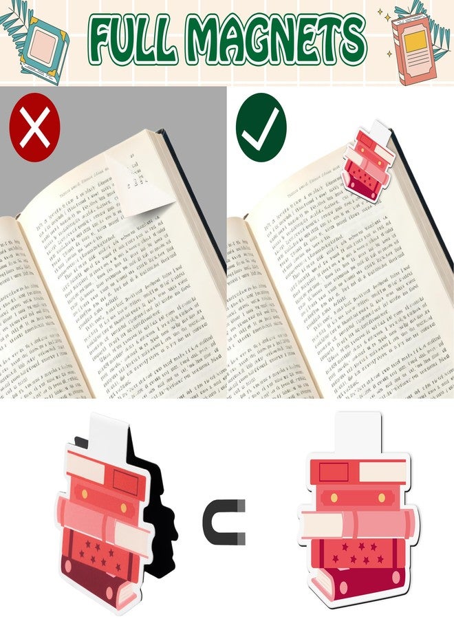Yopyame Cute Magnetic Bookmarks Bulk - 36PCS Book Tracker Magnetic Bookmarks 12 Bookshelf Design Bookmark for Book Lovers Kids Double Sided Reading Page Markers for Adults Reading Lovers Classroom - Image 3