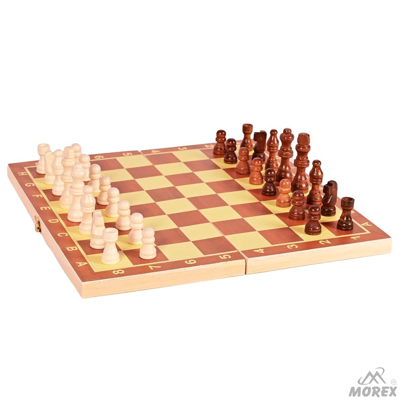 MOVEX Morex Wooden Handmade Foldable Chess Board Set with Chess Pieces for Kids & Adults – Portable & Durable Travel-Friendly Wooden Chess Set for Indoor & Outdoor Use (13.5 x 13.5 Inch) - Image 5