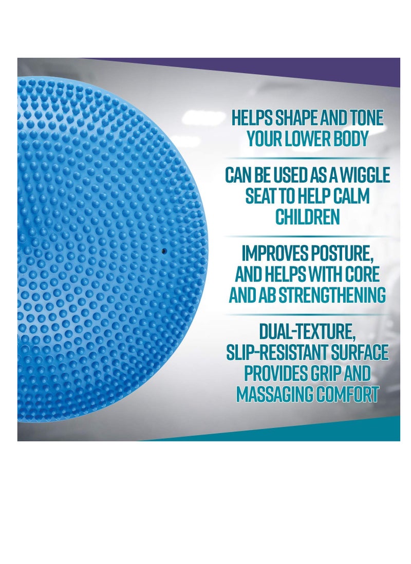 Excefore Inflated Air Stability Wobble Cushion w Air Pump Anti-Burst Wiggle Seat Toxin-Free Inflatable Exercise Fitness Core Balance Disc for Better Seating Therapy Sensory Cushion for School Chair  - Image 5