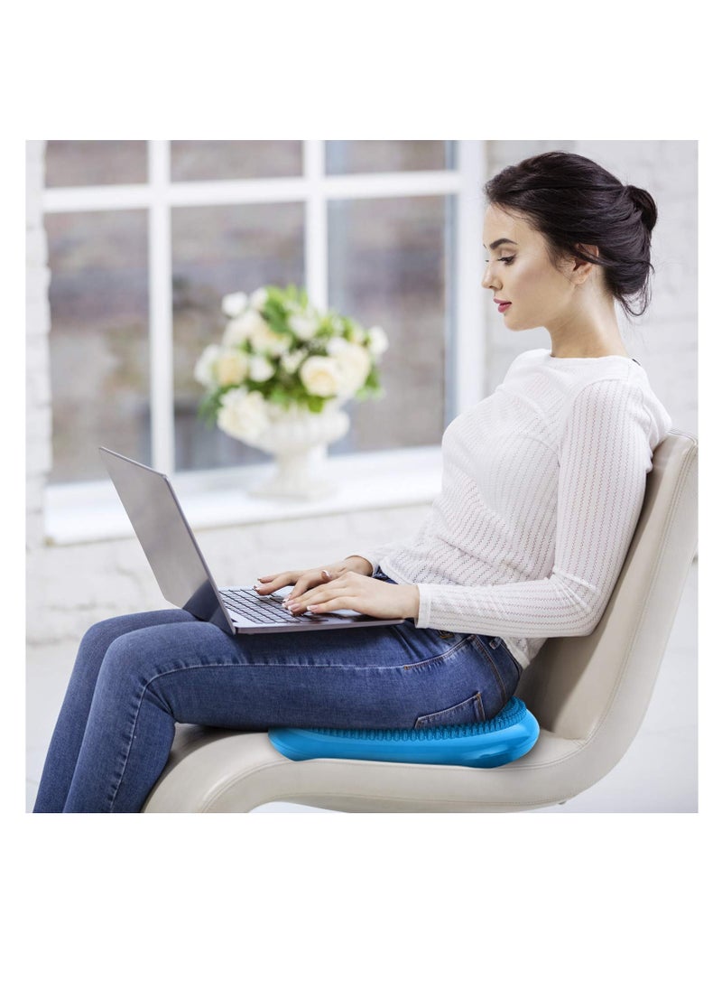 Excefore Inflated Air Stability Wobble Cushion w Air Pump Anti-Burst Wiggle Seat Toxin-Free Inflatable Exercise Fitness Core Balance Disc for Better Seating Therapy Sensory Cushion for School Chair  - Image 2