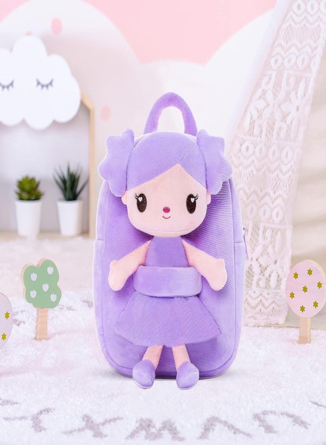 فرانتك حقيبة ظهر مدرسية ناعمة ولطيفة للأطفال من فرانتيك (دمية مايرا كاملة الجسم، بنفسجية، 24 قطعة) - Image 3