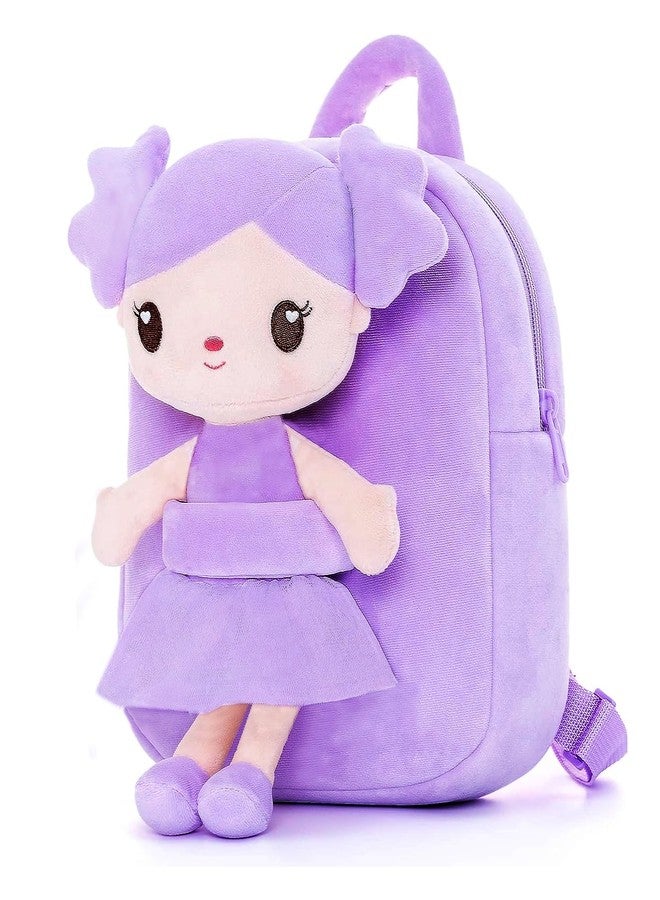فرانتك حقيبة ظهر مدرسية ناعمة ولطيفة للأطفال من فرانتيك (دمية مايرا كاملة الجسم، بنفسجية، 24 قطعة) - Image 2